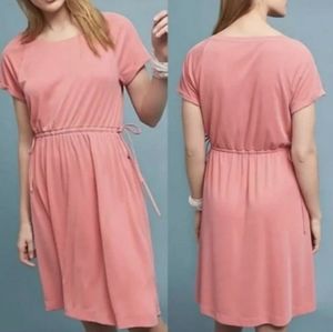 Anthropologie Saturday Sunday Pink Ribbed Short Sleeve Dress